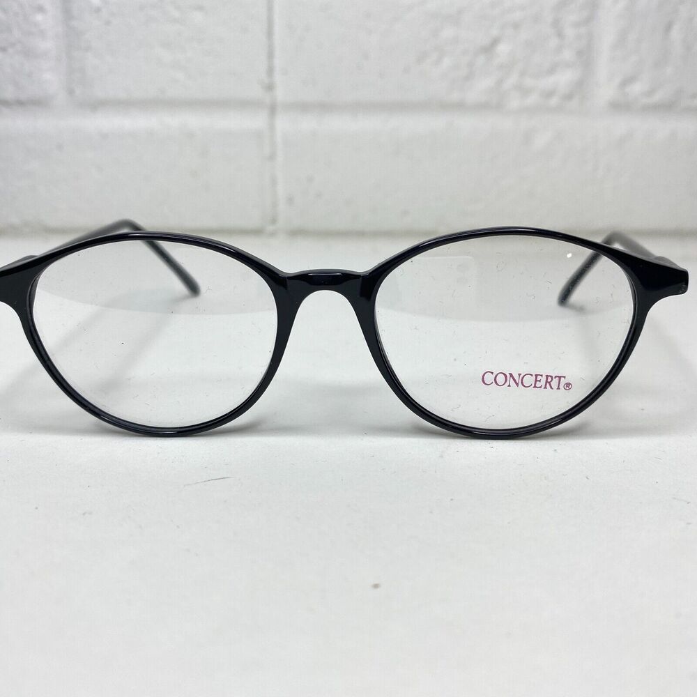 NOS Vintage Concert 160 BLACK Retro Eyeglasses 48-18-145 Frames‎ Italy